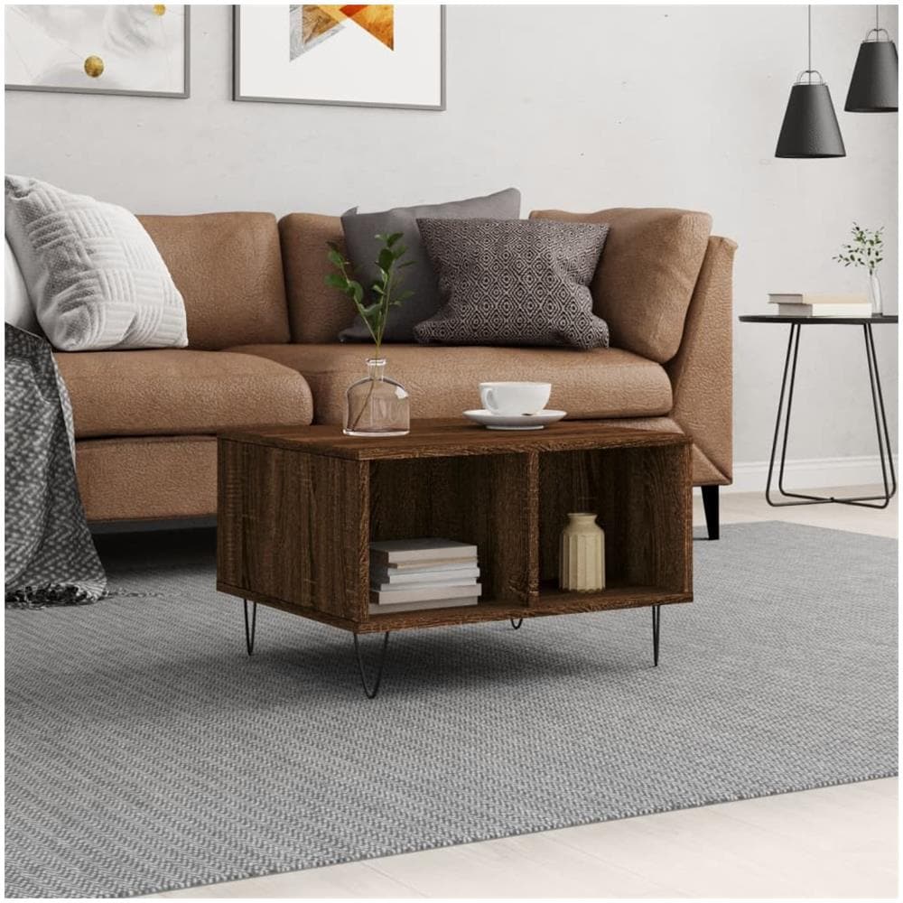 Tavolino Da Salotto Rovere Marrone 60x50x36,5 Cm In Multistrato - Foto 1