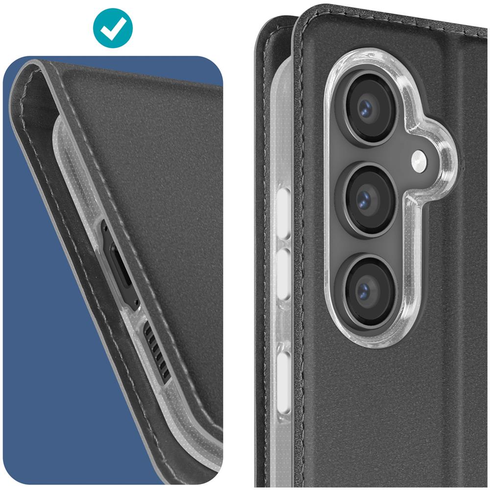 Custodia Per Samsung Galaxy S23 Fe Copertina Portacarte Supporto Nera - Foto 2