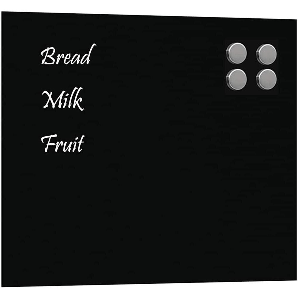 Lavagna Magnetica a Parete Nera 60x50 cm Vetro Temperato - Foto 1