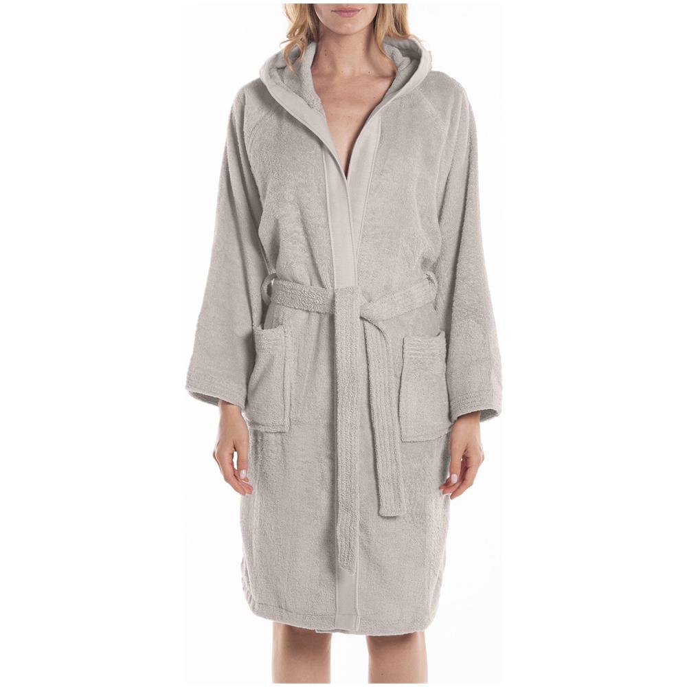 Accappatoio Con Cappuccio Spugnissima Soft In Cotone Colore Grigio Misura S - Foto 3
