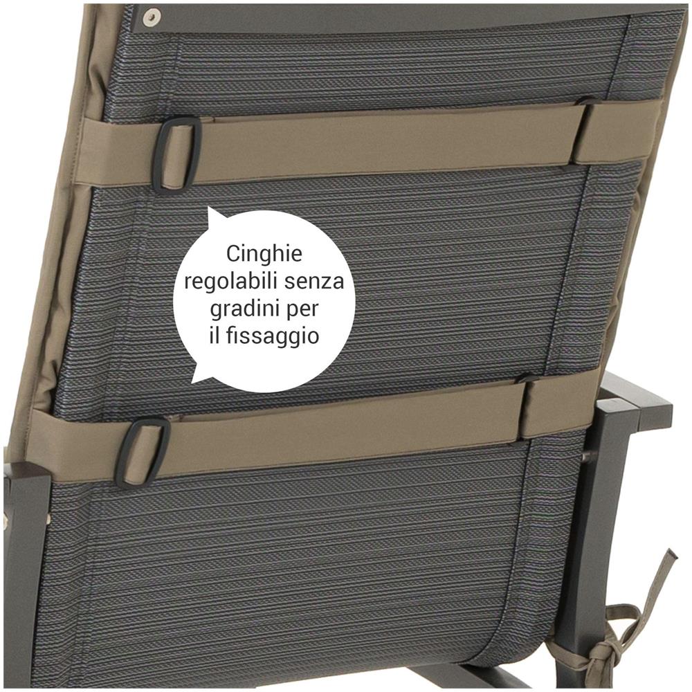 Cuscino per sedia bassa FLAIR - 100x48 cm - Blu marino - Set da 2 - Foto 4