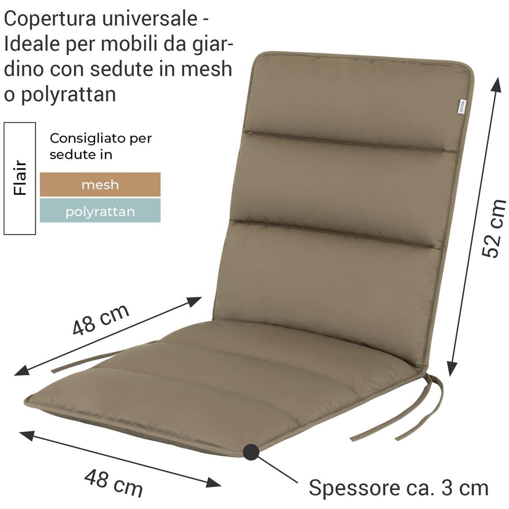 Cuscino per sedia bassa FLAIR - 100x48 cm - Blu marino - Set da 2 - Foto 2