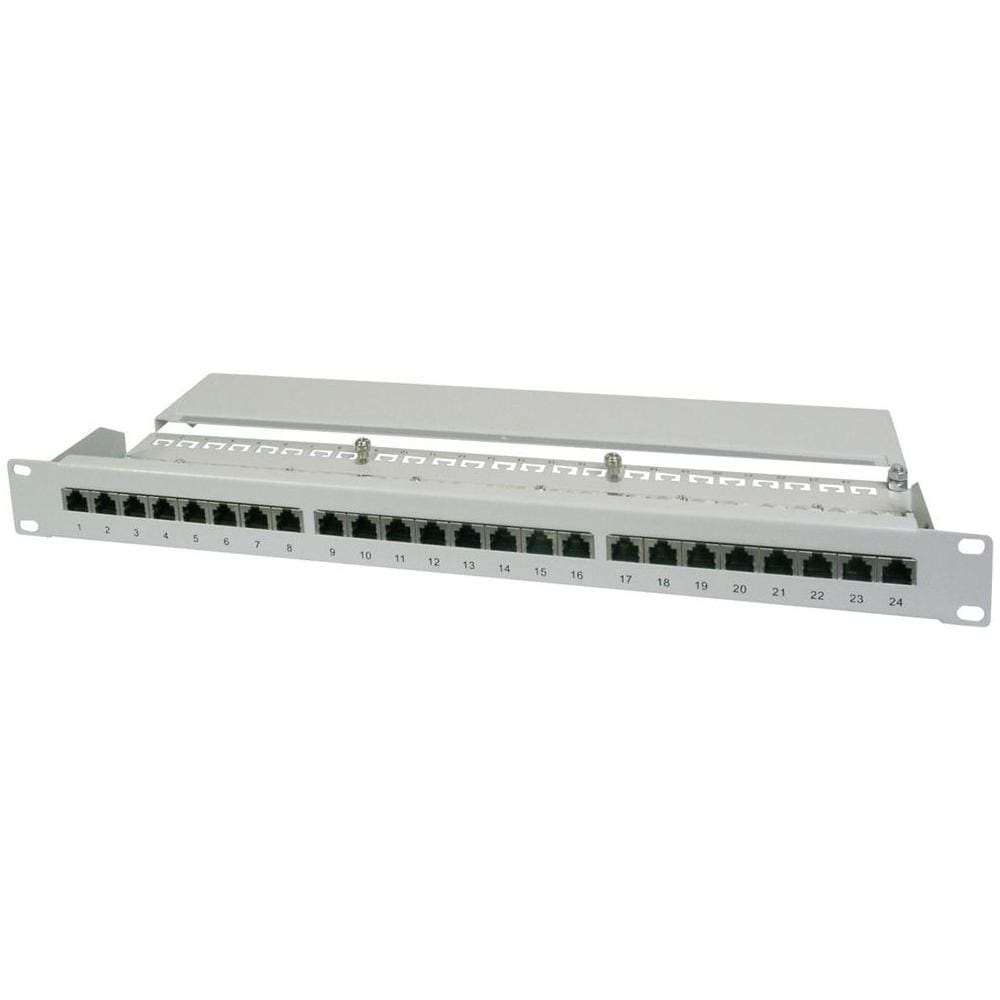 Pannello Patch 19" Schermato 24 Porte 8 Poli RJ45 per Reti Categoria 5E 1 Unità - Foto 1