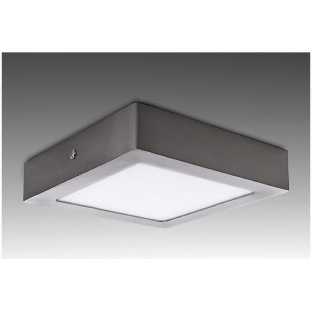 Plafoniera Led Piazza 225mm 18w 1300lm 50.000h Nichel Satinato - Foto 2