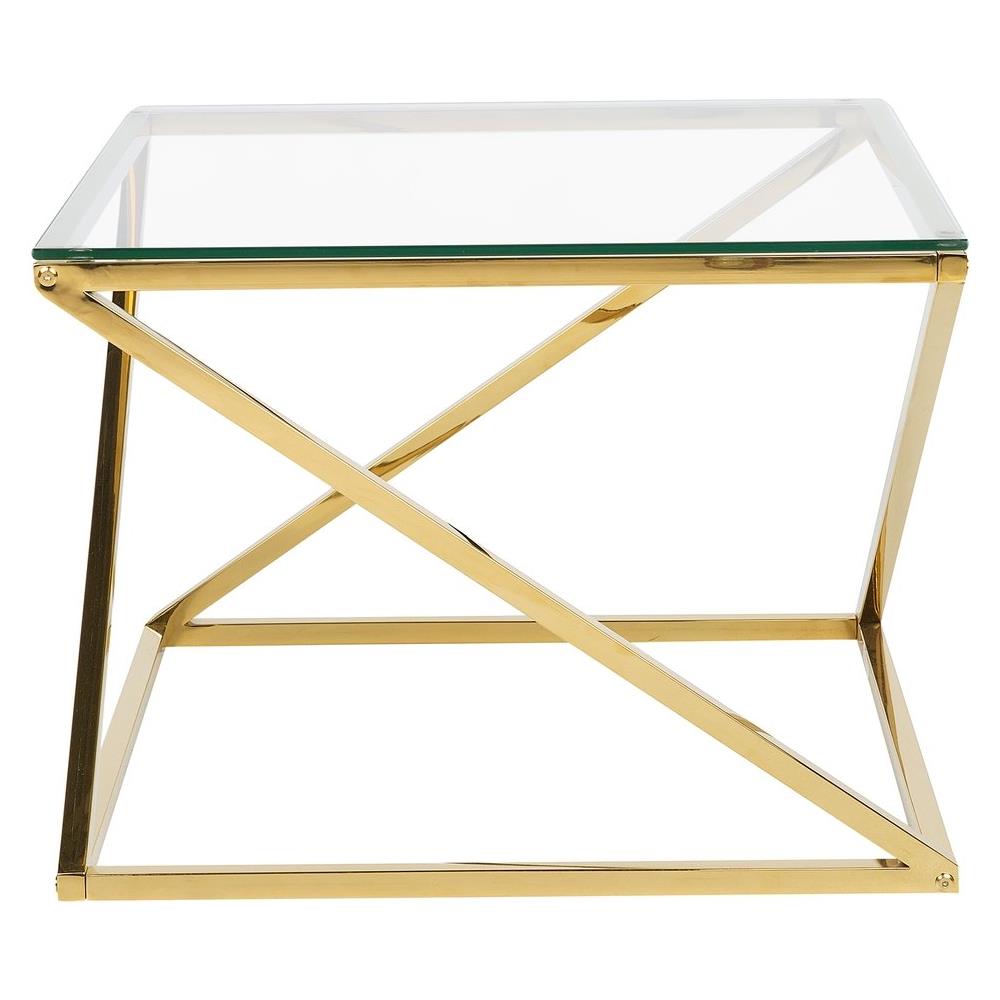 Tavolino In Vetro Color Oro Beverly - Foto 2
