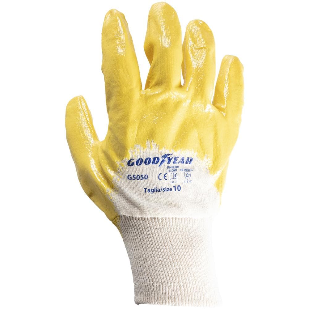 Guanti In Cotone E Nitrile Mod. g5050 Taglia 10 Giallo / bianco Lavoro - Foto 1