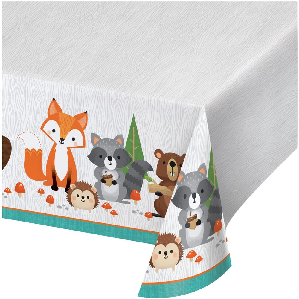 Creative Party - Tovaglia In Plastica Animali Della Foresta 137 X 259 Cm - Foto 1