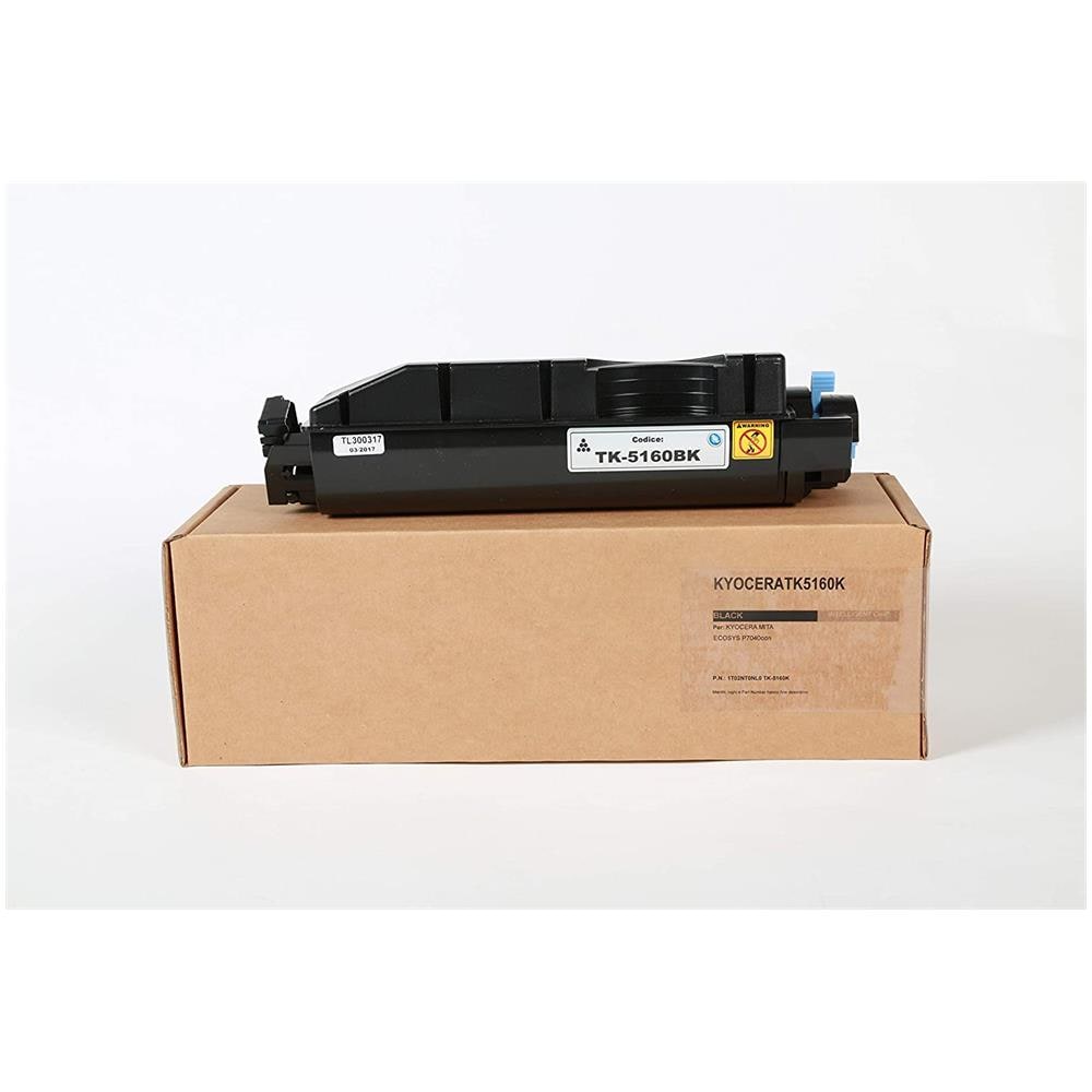 TONER COMPATIBILE - Kyocera Tk-5160k Nero 1t02nt0nl0 Per Ecosys P7040cdn Fornito Di Intelligent Chip Capacità 16000 Copie Made In Italy - Foto 1