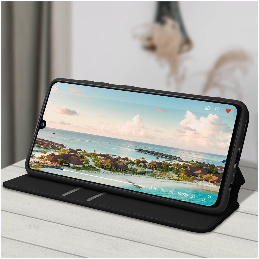 Custodia Honor 9a Portacarte Funzione Supporto Similpelle Liscia Nero - Foto 2