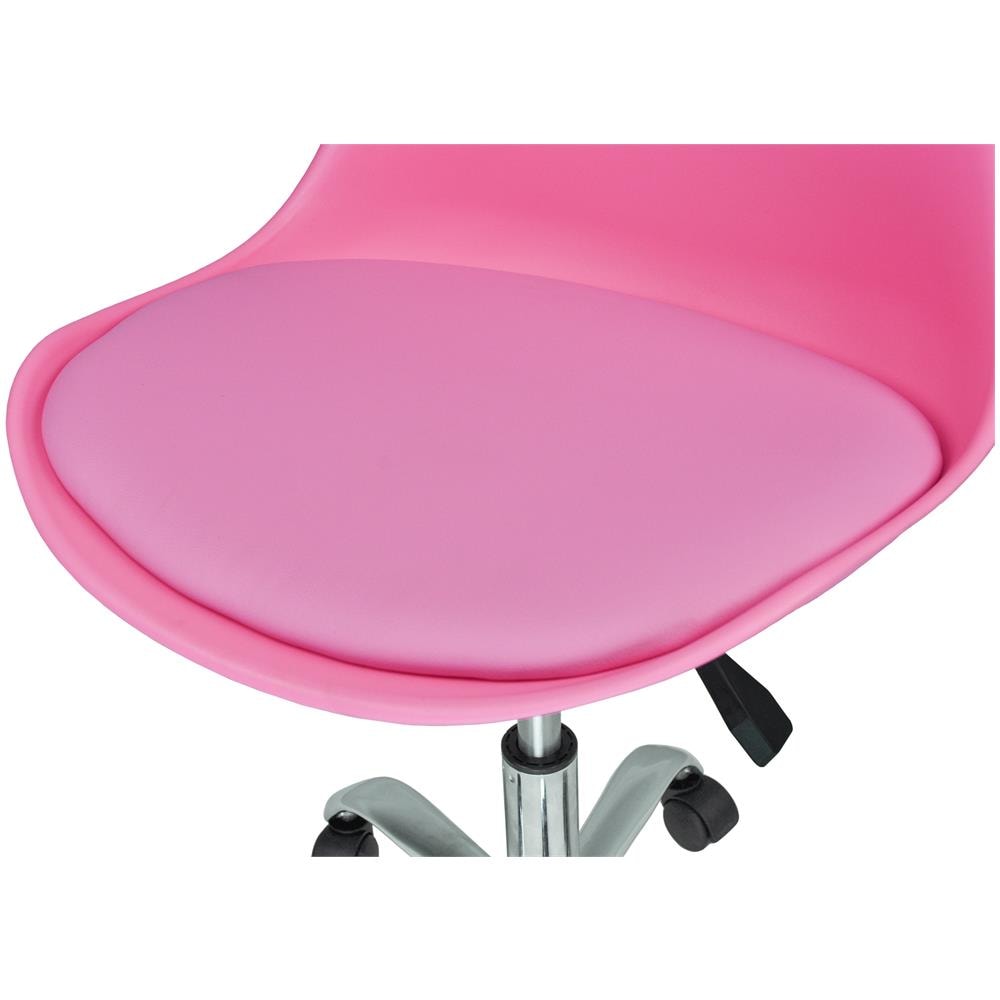 Sedia Da Ufficio Girevole, Sedia Da Scrivania Fucsia Con Rotelle Mod. Sally - Foto 6