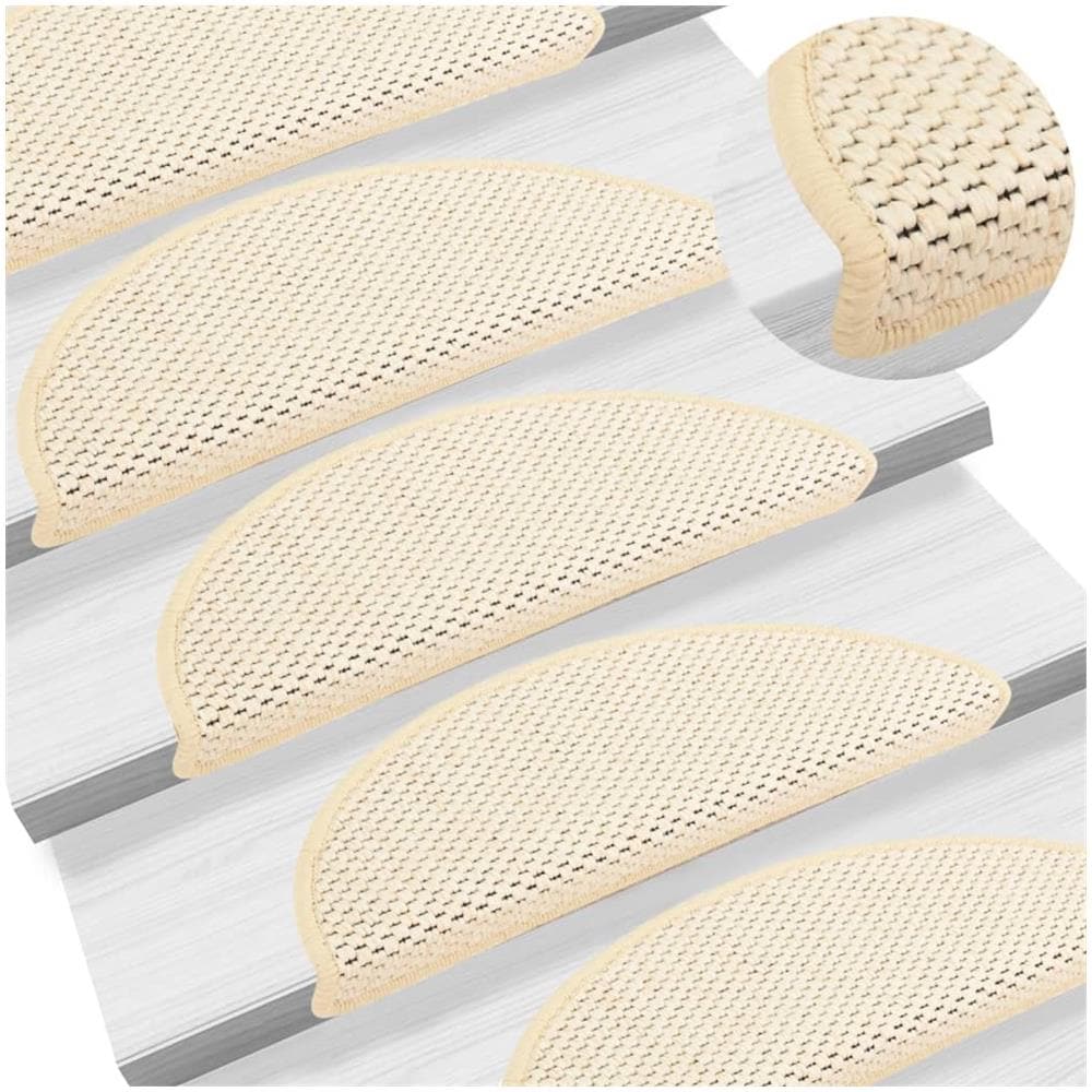 Tappeti Autoadesivi Scale Aspetto Sisal 15pz 56x17x3 cm Berbero - Foto 1