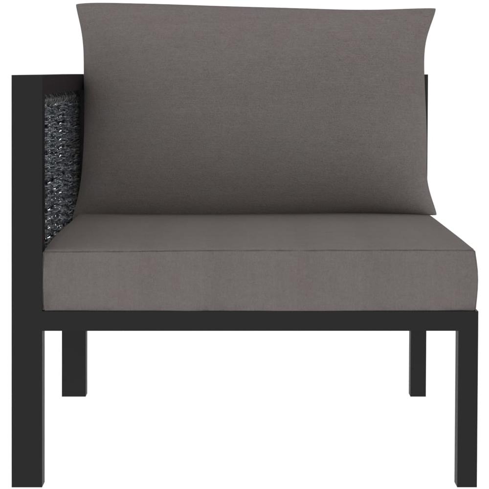 Divano ad Angolo Modulare Bracciolo Destro Polyrattan Antracite - Foto 2