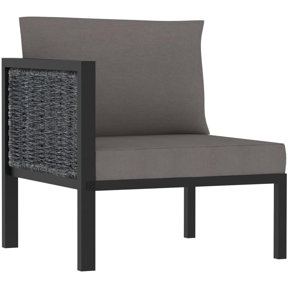 Divano ad Angolo Modulare Bracciolo Destro Polyrattan Antracite - Foto 1