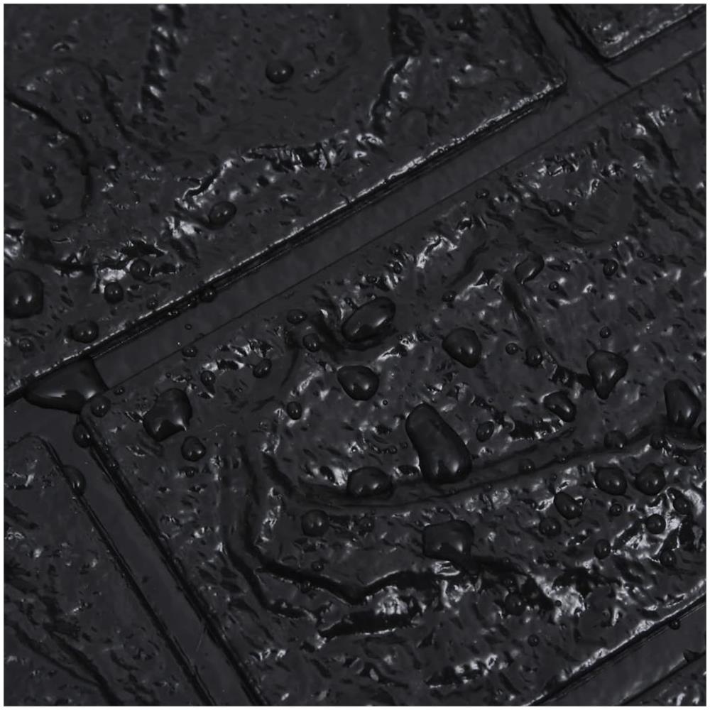 Carta da parati 3D Motivo a Mattoni Autoadesiva 10 pz Nera - Foto 2