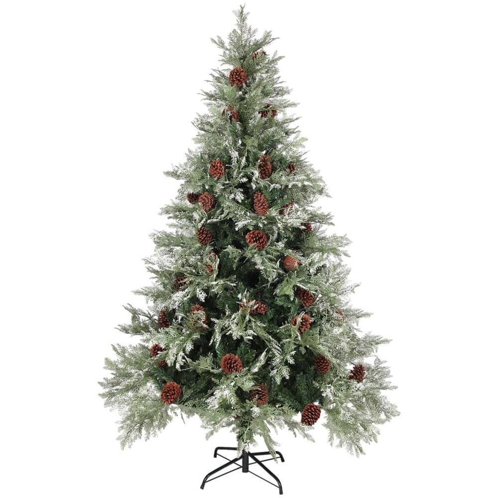 Albero Di Natale Con Pigne Verde E Bianco 120 Cm In Pvc E Pe - Foto 2