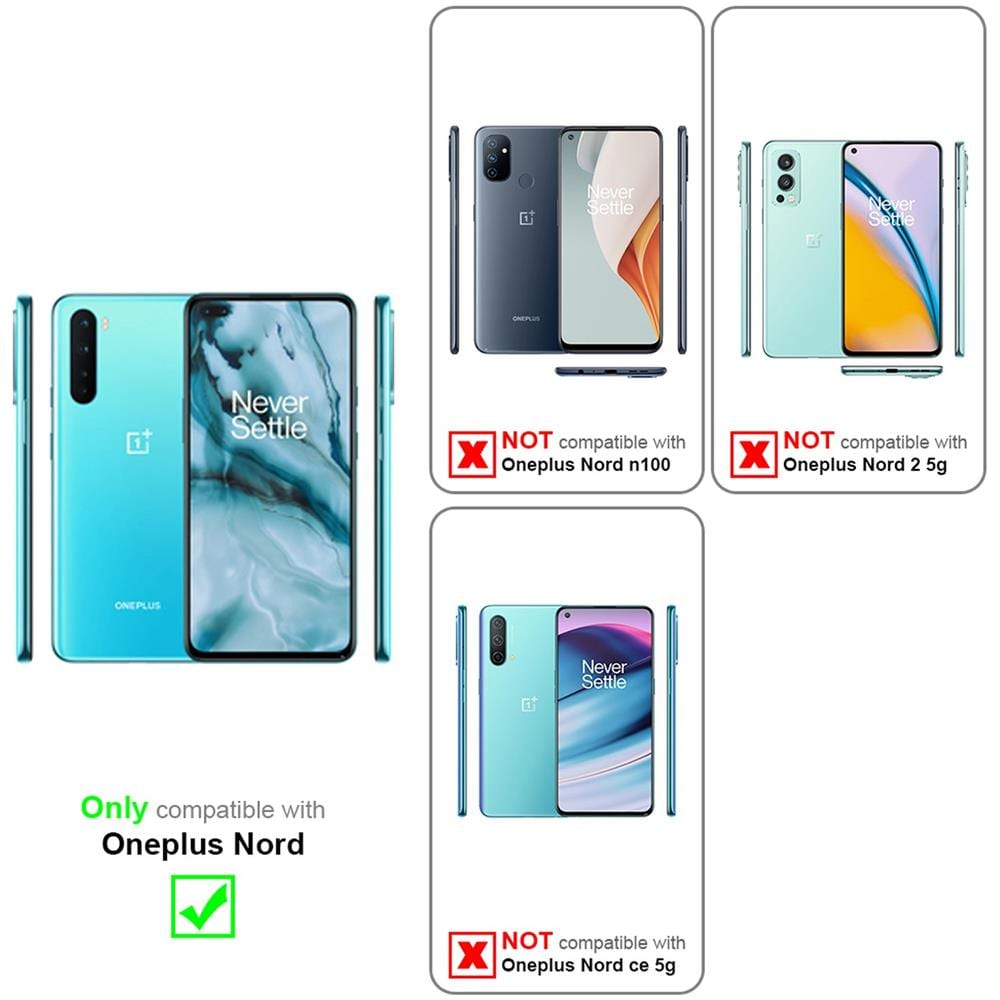Custodia Compatibile Con Oneplus Nord In Rosso Mela - Coperchio Protettiva Con Chiusura Magnetica, Funzione Stand E Tasca Per Le Carte - Foto 2