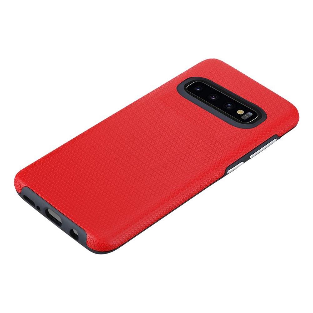 Custodia Compatibile Con Samsung Galaxy S10 Plus In Rosso Garofano - Outdoor Coperchio Protettivo Ibrido Con Superficie Antiscivolo Extra Grip Con Design A Triangolo In Silicone E Plastica - Foto 8
