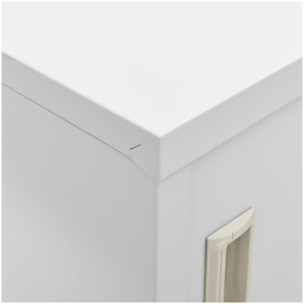 Armadietti Con Chiave 2 Pz Grigio Chiaro 90x45x92,5 Cm Acciaio - Foto 2