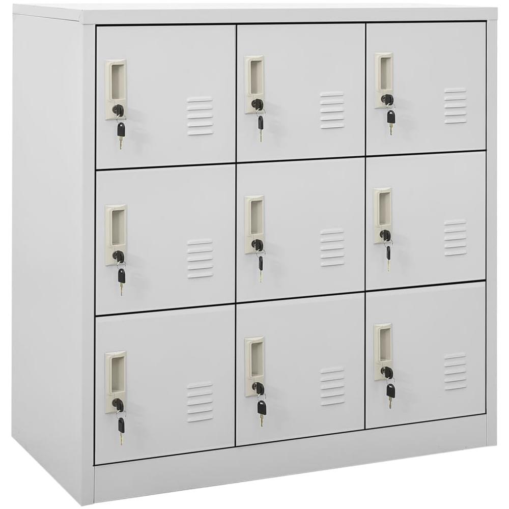 Armadietti Con Chiave 2 Pz Grigio Chiaro 90x45x92,5 Cm Acciaio - Foto 3