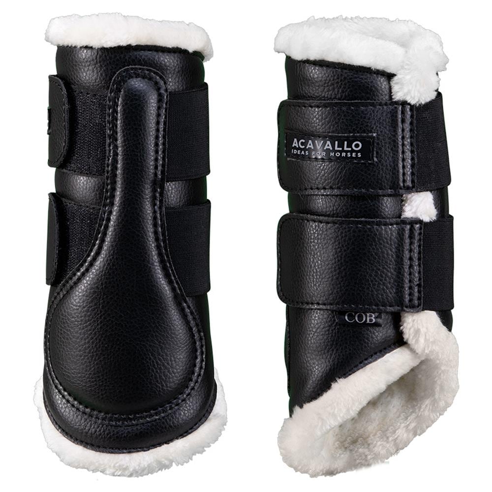 Stinchiere Anteriori Acavallo In Ecopelle E Interno Lana Ecologica Con Doppio Tessuto A Strappo Pony - Foto 1