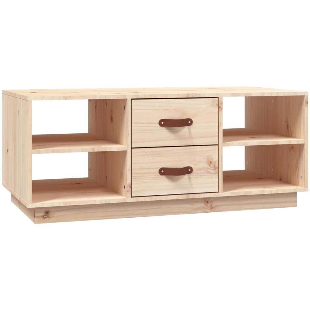 Tavolino Da Salotto 100x50x41 Cm Legno Massello Di Pino - Foto 2