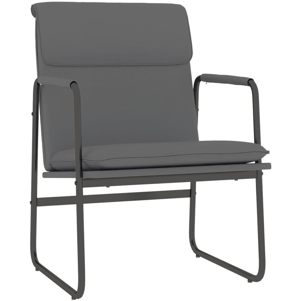 Sedia Lounge Grigia 55x64x80 Cm In Similpelle - Foto 2