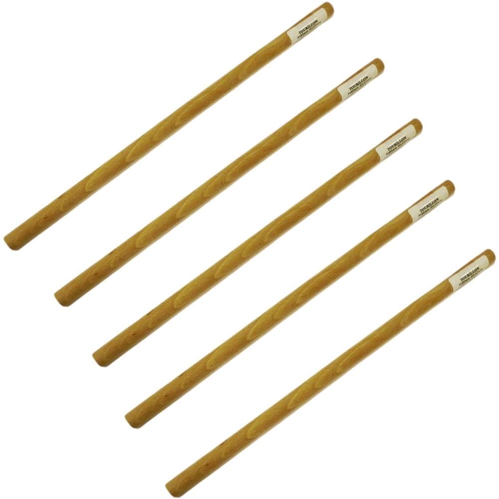 5 Tasselli In Legno Lisci Per Tessitura A Parete 30 Cm Ø 12 Mm - Foto 1