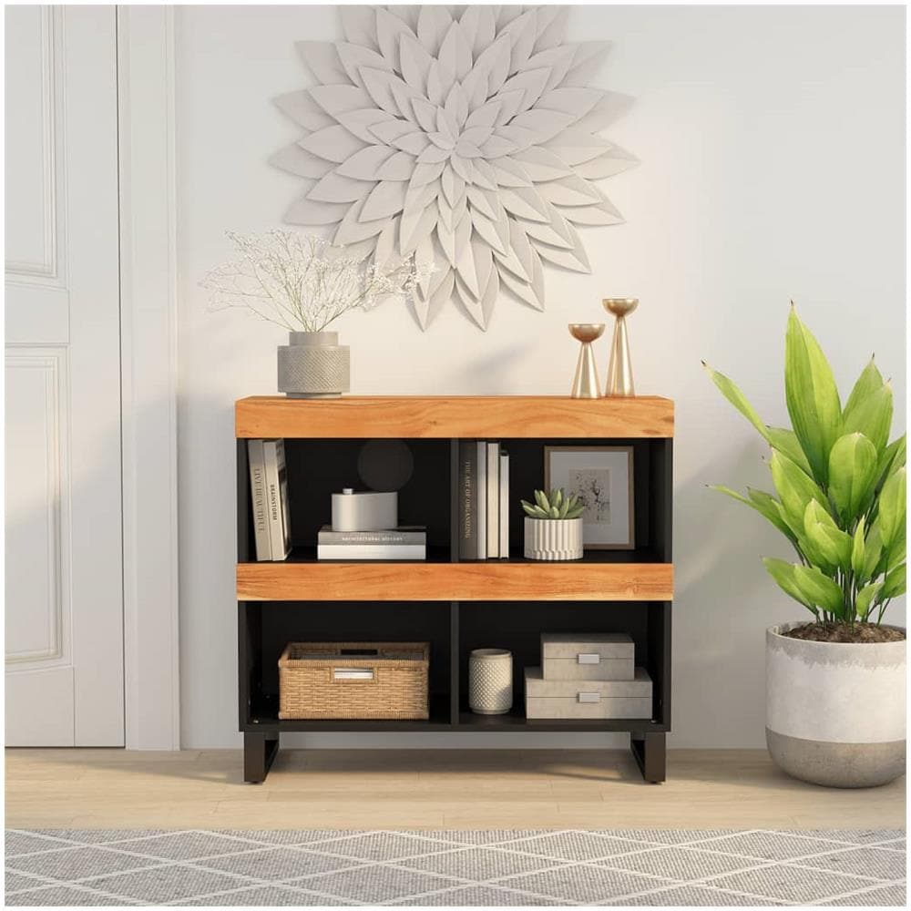 Credenza 85x33x75 Cm In Legno Massello Di Acacia - Foto 1