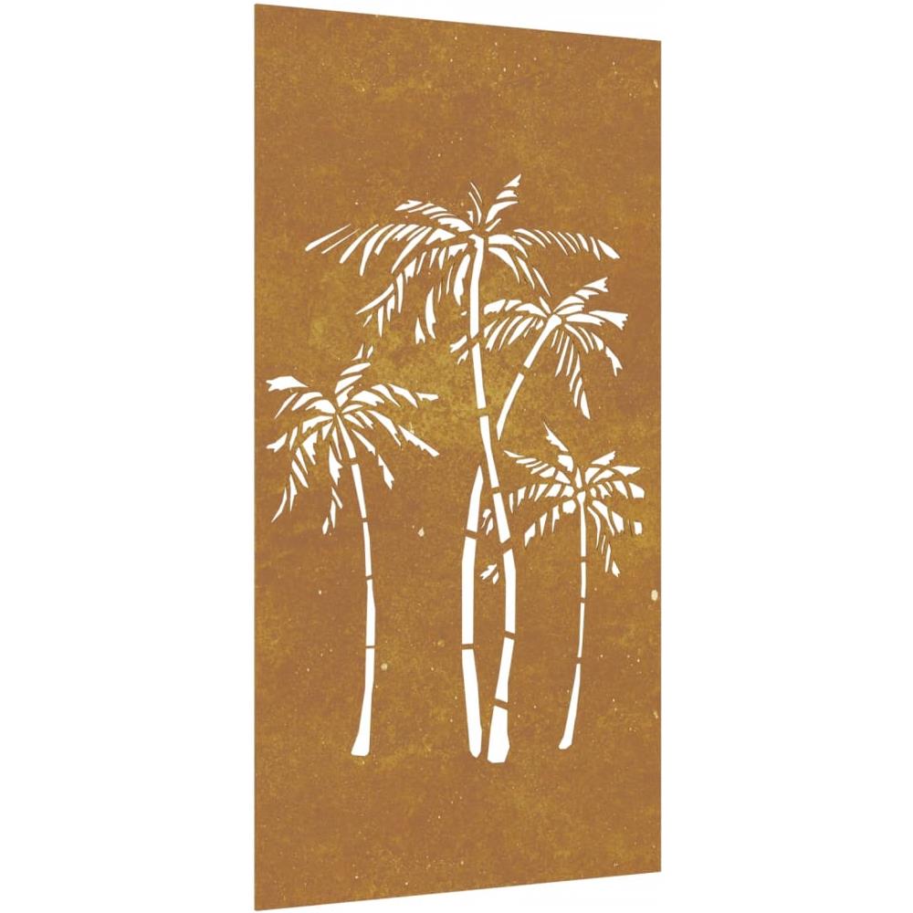Decorazione Muro Da Giardino 105x55 Cm Palma In Acciaio Corten - Foto 2