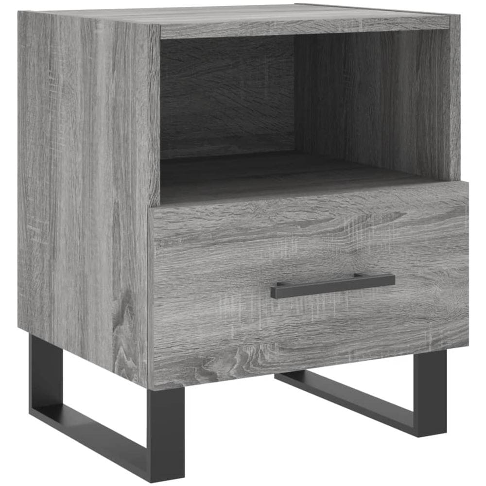 Comodino Grigio Sonoma 40x35x47,5 Cm In Legno Multistrato - Foto 2