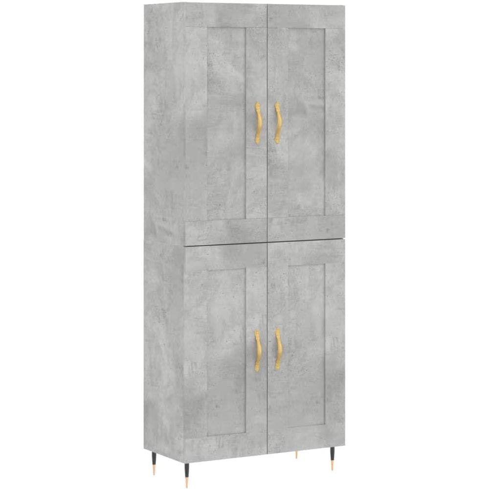 Credenza Grigio Cemento 69,5x34x180 Cm In Legno Multistrato - Foto 2