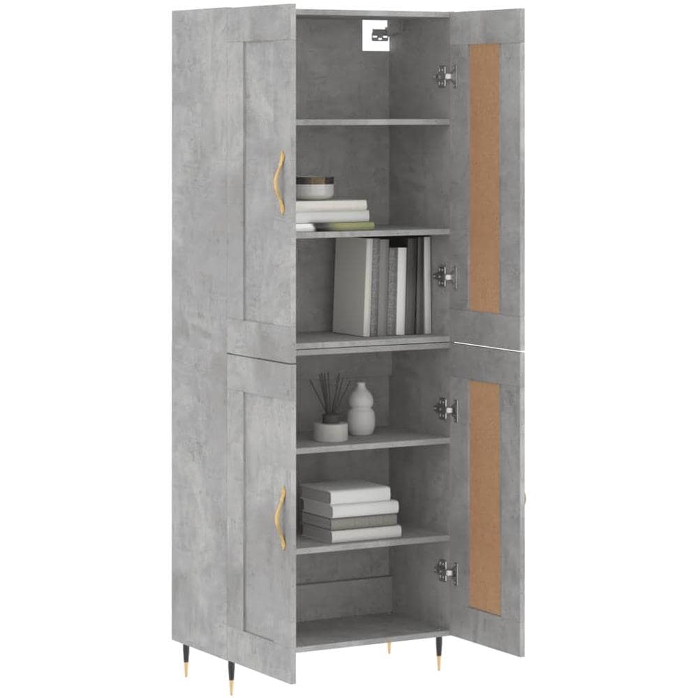 Credenza Grigio Cemento 69,5x34x180 Cm In Legno Multistrato - Foto 3