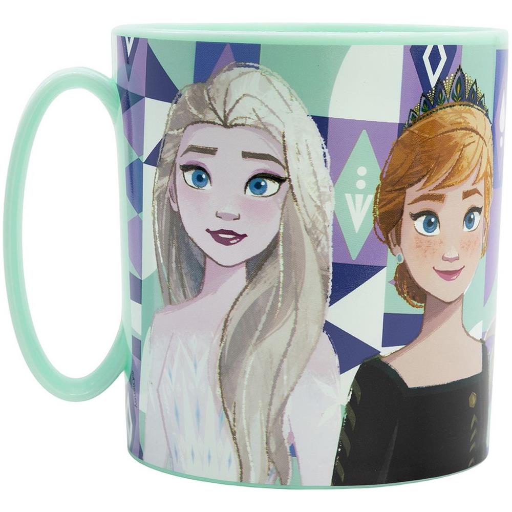Disney Tazza Azurra Per Bambine In Plastica Frozen Elsa E Anna Da 350 Ml Adatta Al Microonde - Foto 3