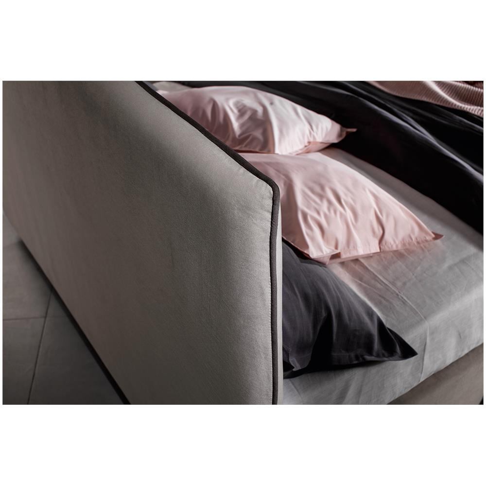 Letto Matrimoniale, Modello Riga Da Un Look Moderno E Geometrico, Rete Da 160x190 Cm Con Doghe In Legno, Box Contenitore, Tessuto Giroletto Sfoderabile, Made In Italy - Foto 7