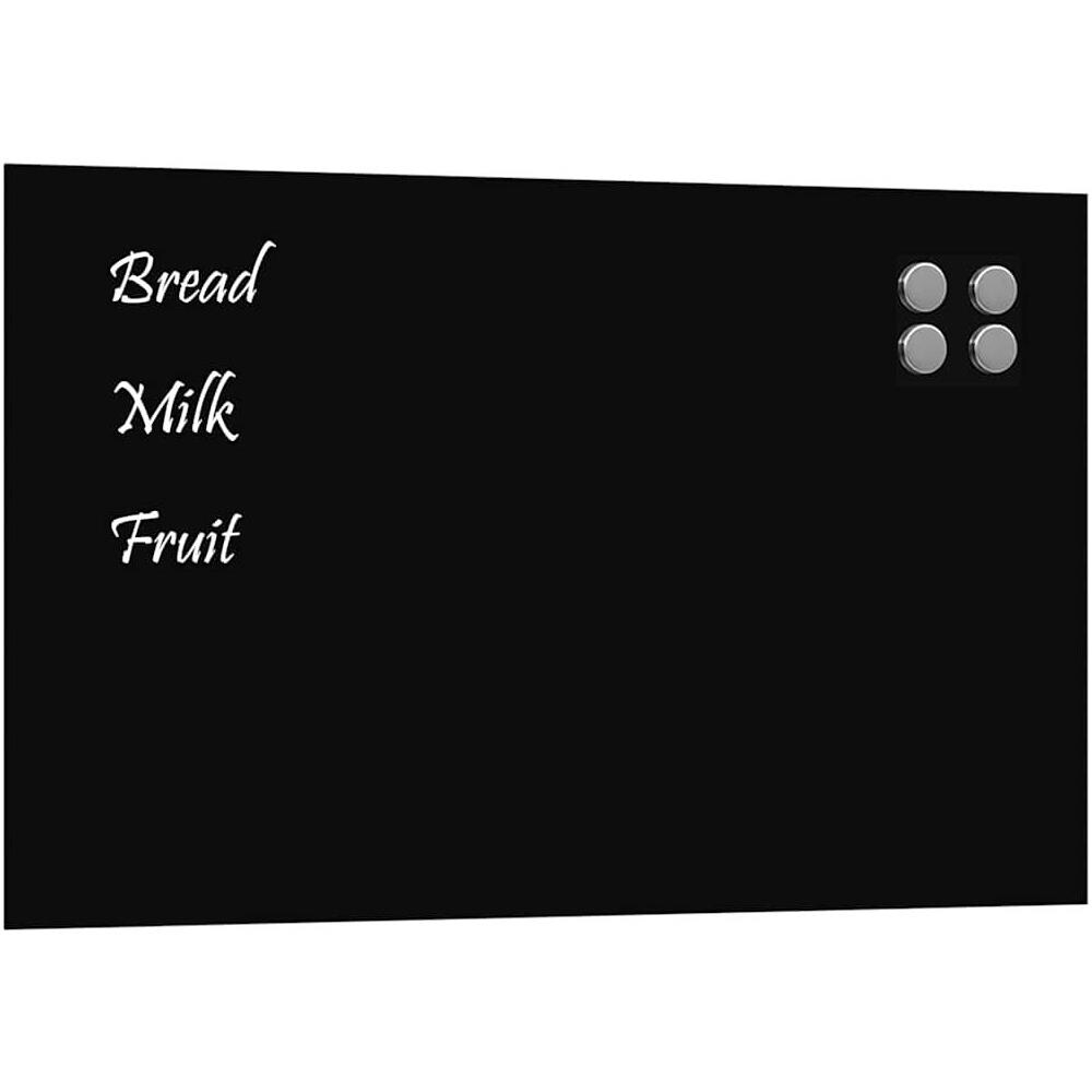 Lavagna Magnetica a Parete Nera 80x50 cm Vetro Temperato - Foto 1