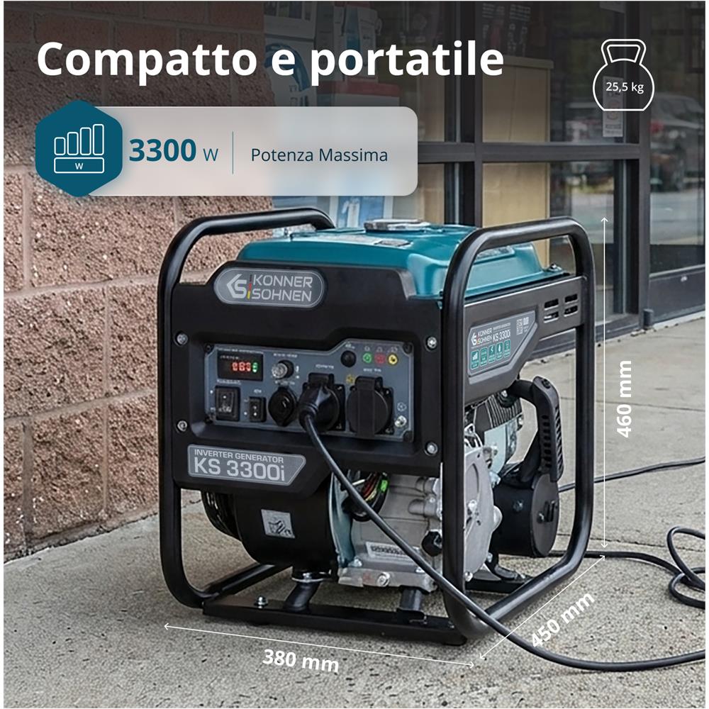 Generatore di inverter KS 3300i Tensione, V 230 Potenza massima, kW 3.3 - Foto 2