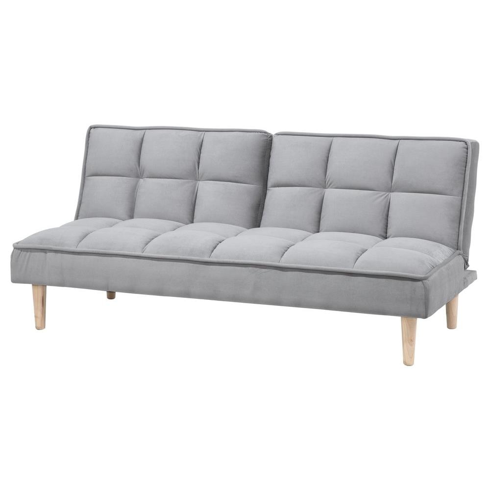 Divano Letto Moderno In Tessuto Grigio Chiaro Siljan - Foto 1