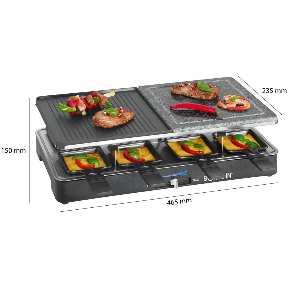 Raclette E Griglia 8 Persone Piastre In Alluminio Ghisa Pietra Ollare 1400w Rg 2279 Cb - Foto 8