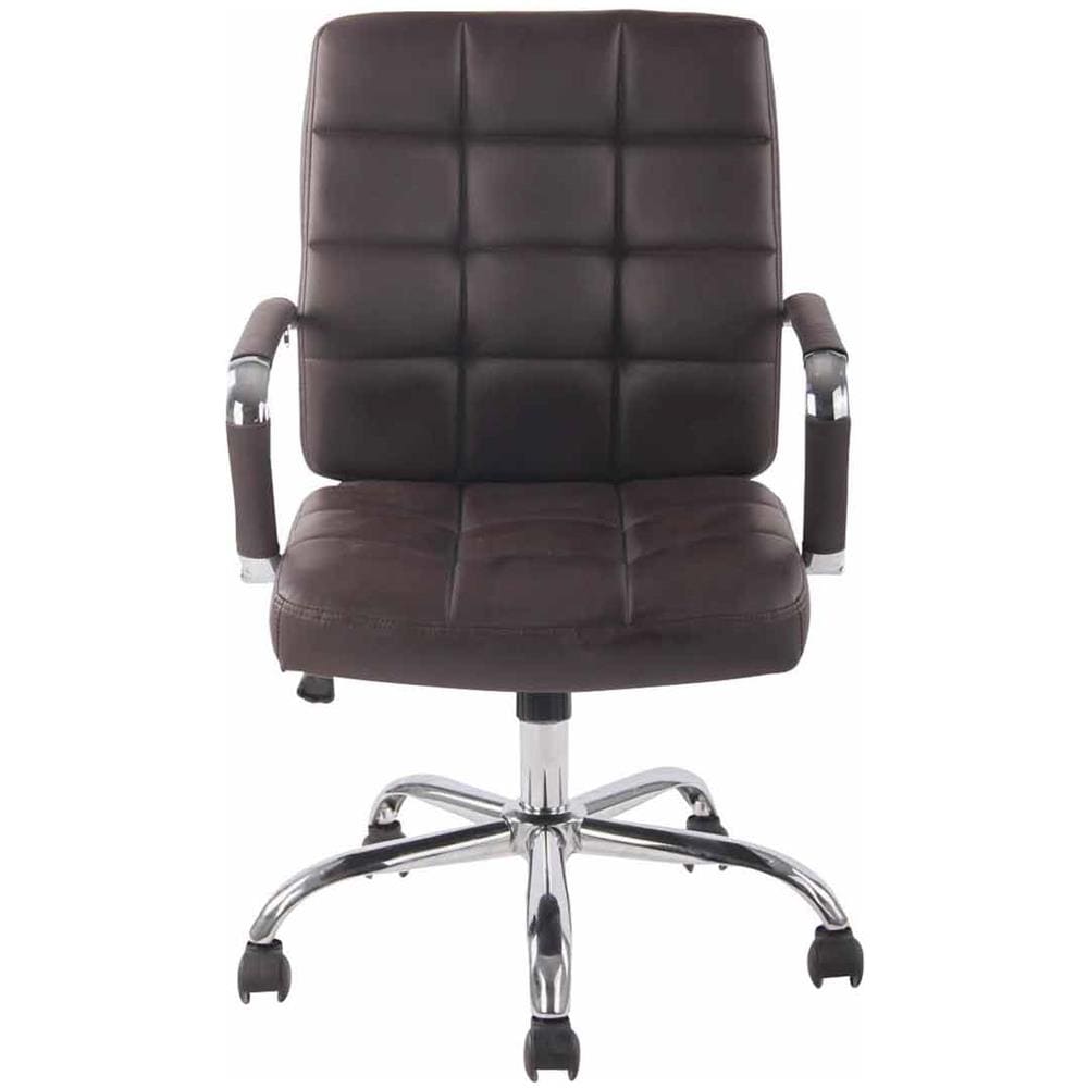 Sedia Ufficio Deli PRO in Similpelle I Sedia Girevole Imbottita E Trapunta I Sedia Scrivania Elegante I Sedia con Braccioli Telaio in Metallo Grigio - Foto 2