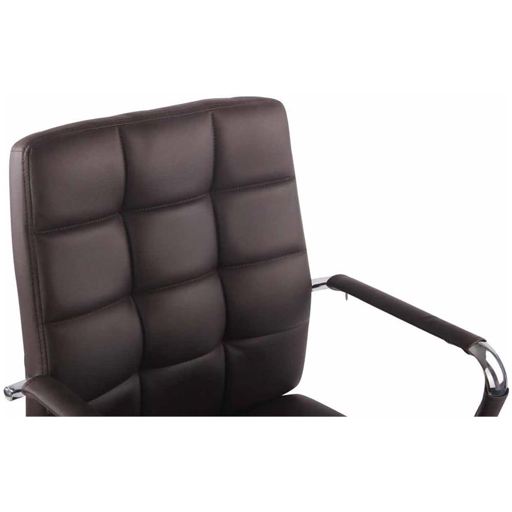 Sedia Ufficio Deli PRO in Similpelle I Sedia Girevole Imbottita E Trapunta I Sedia Scrivania Elegante I Sedia con Braccioli Telaio in Metallo Grigio - Foto 5