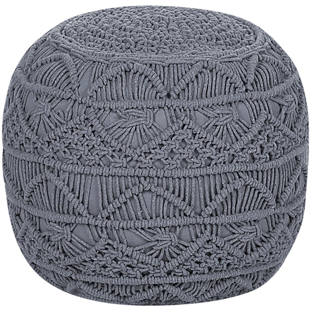 Pouf In Tessuto Grigio 40x40cm Kayseri - Foto 1