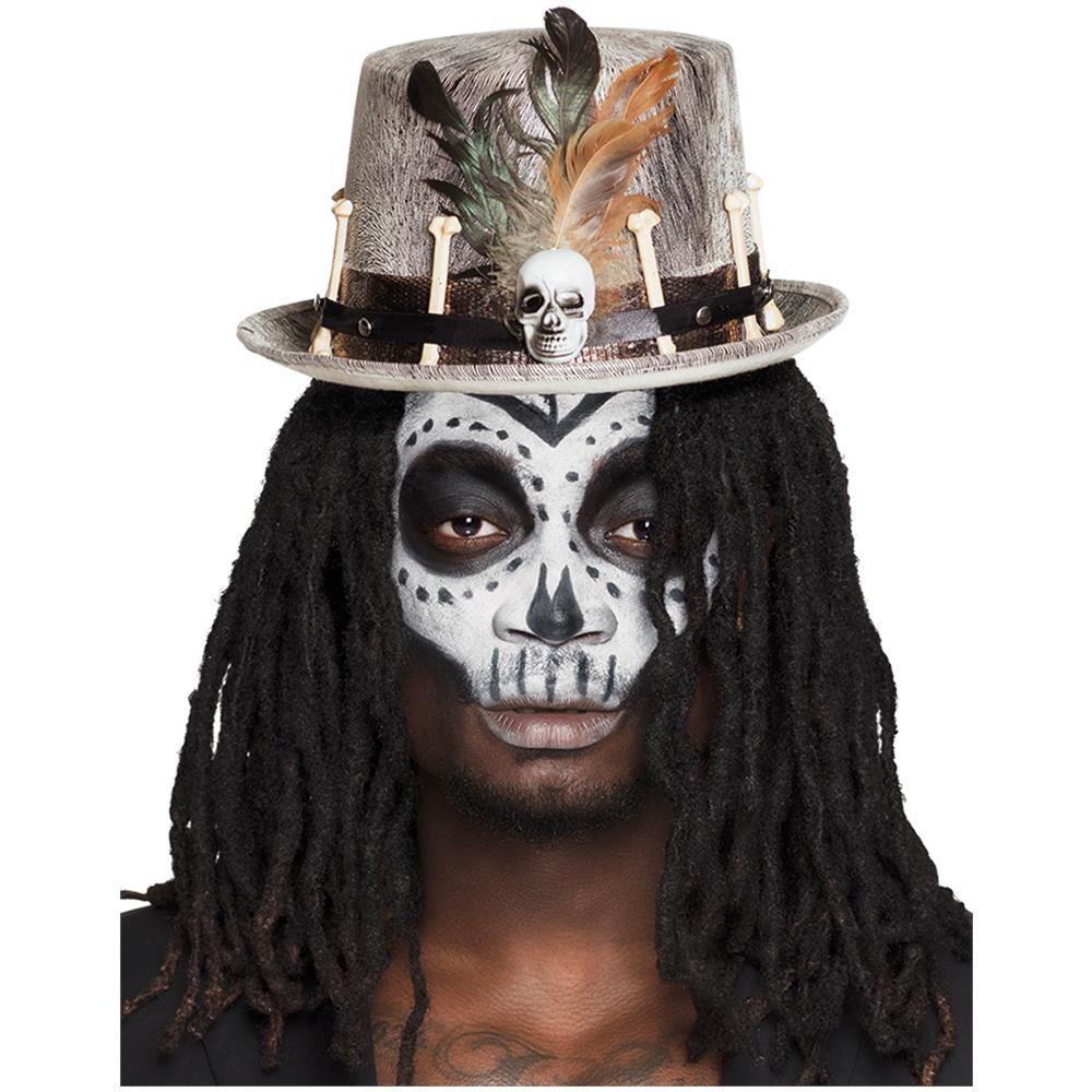 Cappello A Cilindro Voodoo Grigio Per Adulto - Foto 1