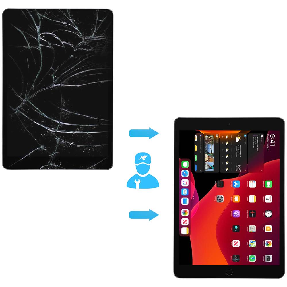 Touch Screen Per Lcd Compatibile Ipad 9 2021 Ipad 8 2020 Ipad 7 2019 Nero - Foto 2