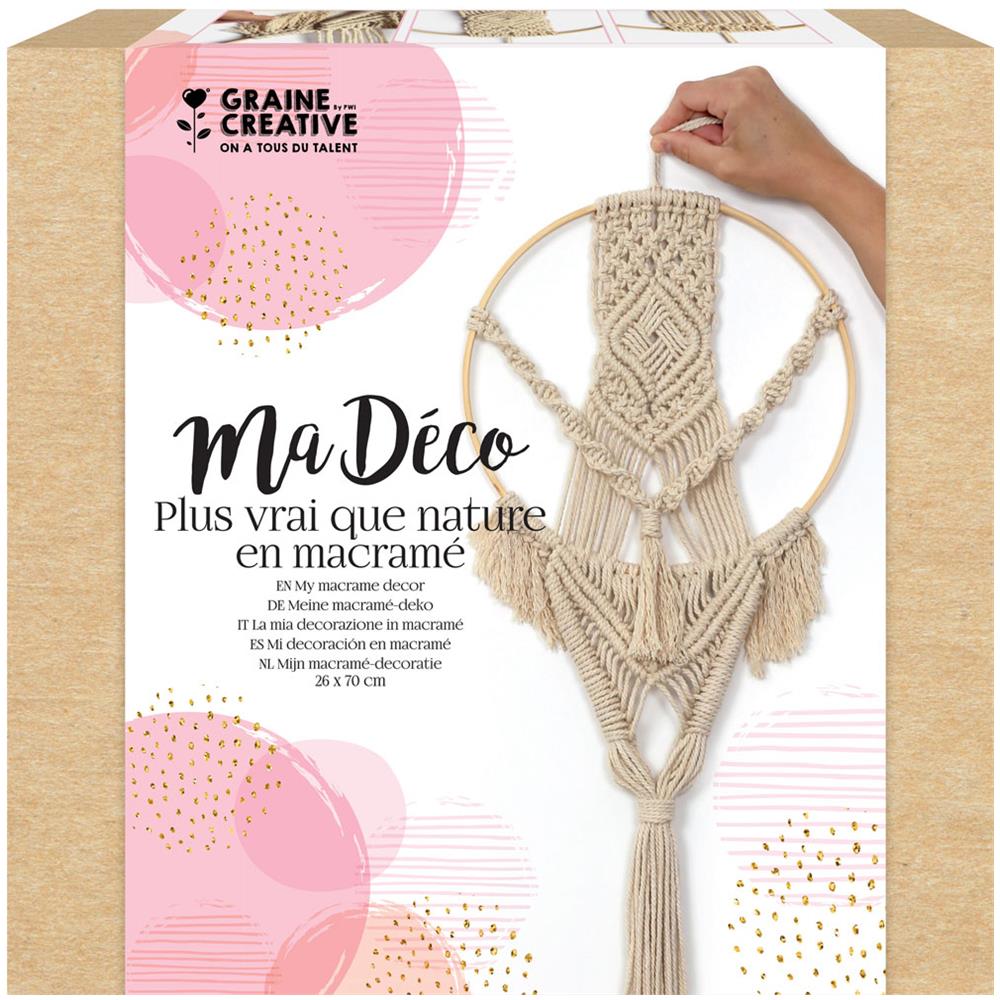 Graines Creatives - Kit Sospensione In Macramé Con Cerchio - Foto 2