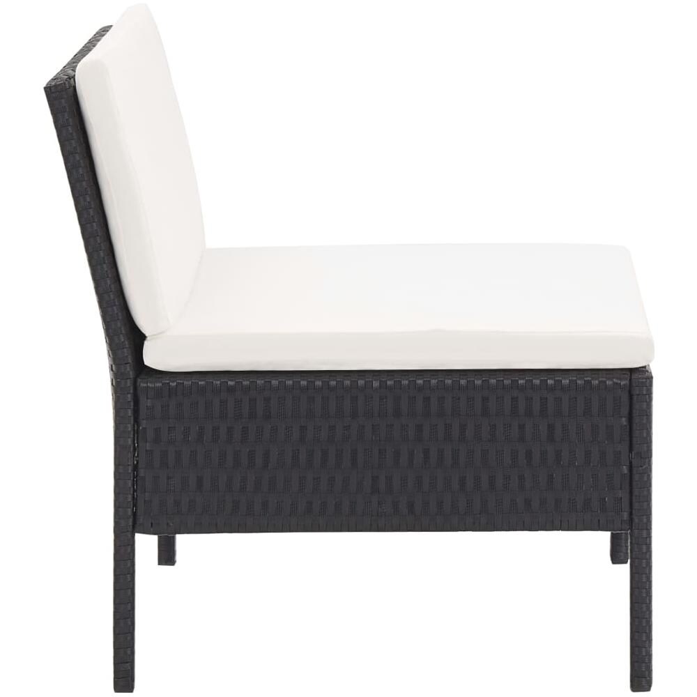 Set Divani da Giardino 3 pz con Cuscini in Polyrattan Nero - Foto 9