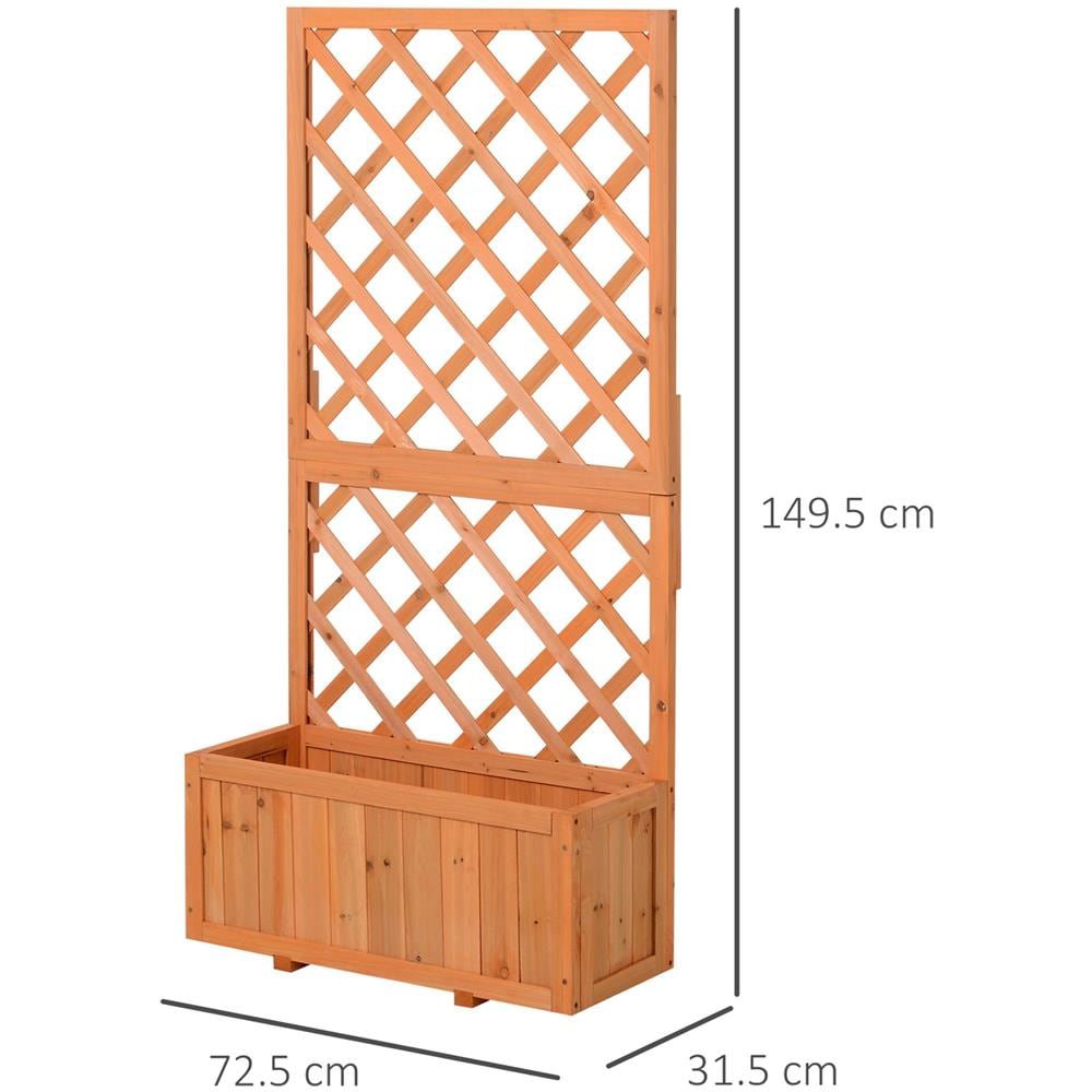Fioriera Da Esterno In Legno Con Spalliera A Griglia Per Rampicanti - Foto 2