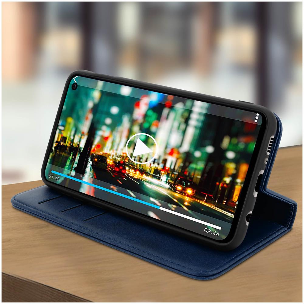 Custodia Samsung Galaxy S10e Portacarte Funzione Supporto Cover Silicone Blu - Foto 2