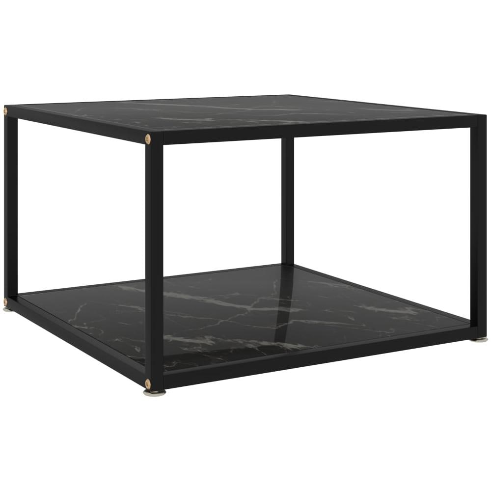 Tavolino Da T Nero 60x60x35 Cm In Vetro Temperato - Foto 1