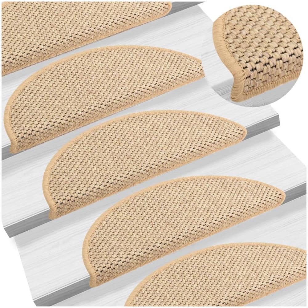 Tappeti Adesivi Scale Aspetto Sisal 15pz 56x17x3cm Beige Chiaro - Foto 1