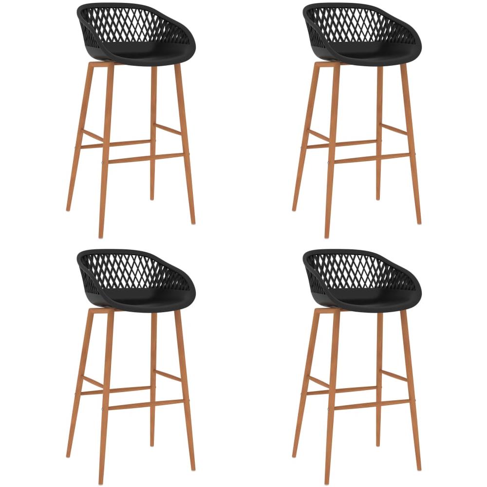 Sedie da Bar 4 pz Nere - Foto 1